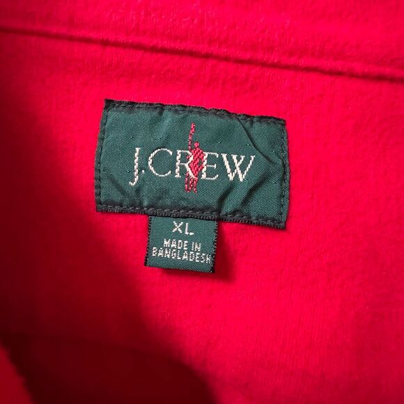 J. Crew Men’s Red Chamois Heavyweight Cotton Flannel Shirt Jacket Size XL NWOT - Picture 6 of 7